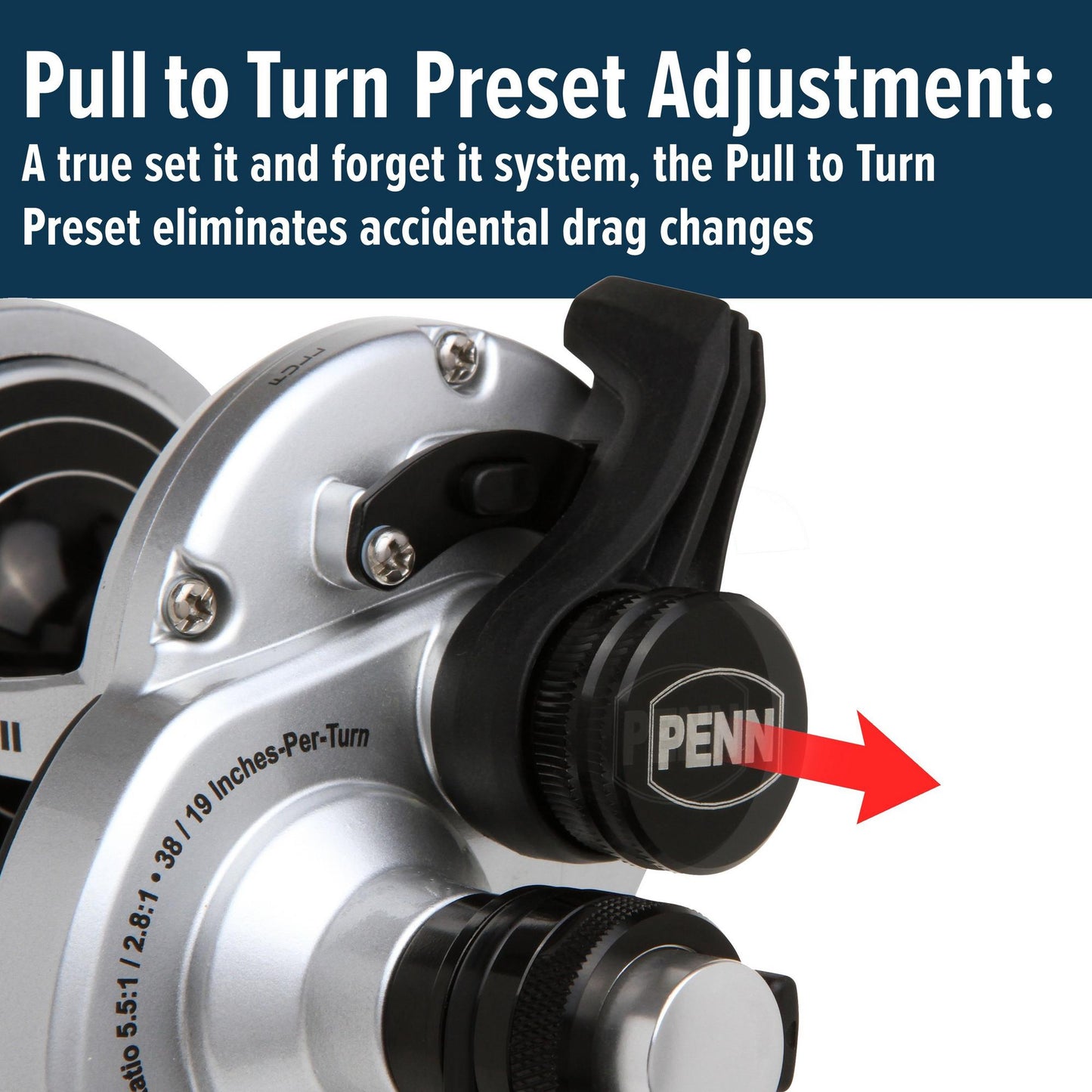 PENN FATHOM II LEVER DRAG REEL CONV 5BB 4.2:1/4.6:1 300/60