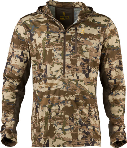 Browning Early Season Hooded - Ls Shirt 1/4 Zip Auric Xx-lrg*