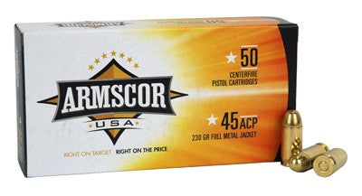 Armscor 45acp 230gr Fmj - 50rd 20bx/cs Made In Usa