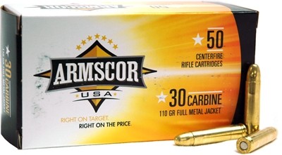 Armscor 30 Carbine 110gr Fmj - 50rd 20bx/cs Made In Usa