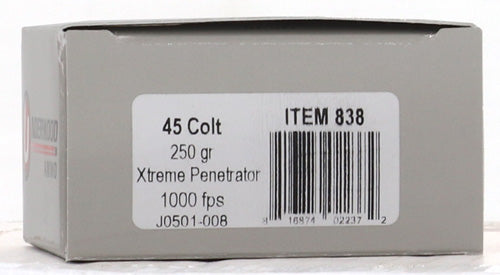 Underwood 45 Lc 250gr - Xtreme Penetrator 20rd 10bx/cs