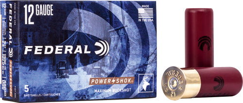 Federal 12ga 2.75" 000 Buck - 8 Pellets 5rd 50bx/cs