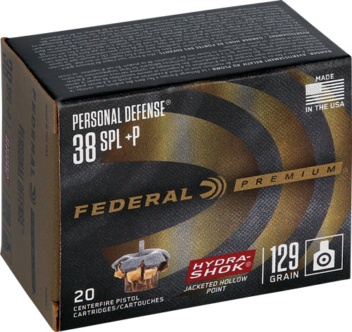 Federal Premium 38spcl+p 129gr - Hydra-shok Jhp 20rd 25bx/cs