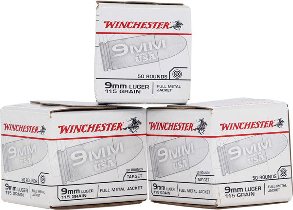 Winchester Usa 9mm Luger - 115gr Fmj-rn 50rd 20bx/cs