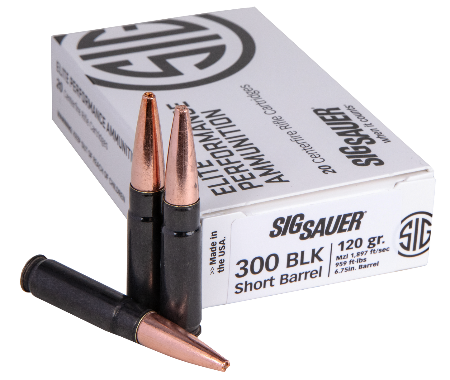 Sig Sauer Elite Copper Duty, Sig E300h1sbr-20 300bo    120 Sld Cop        20/10