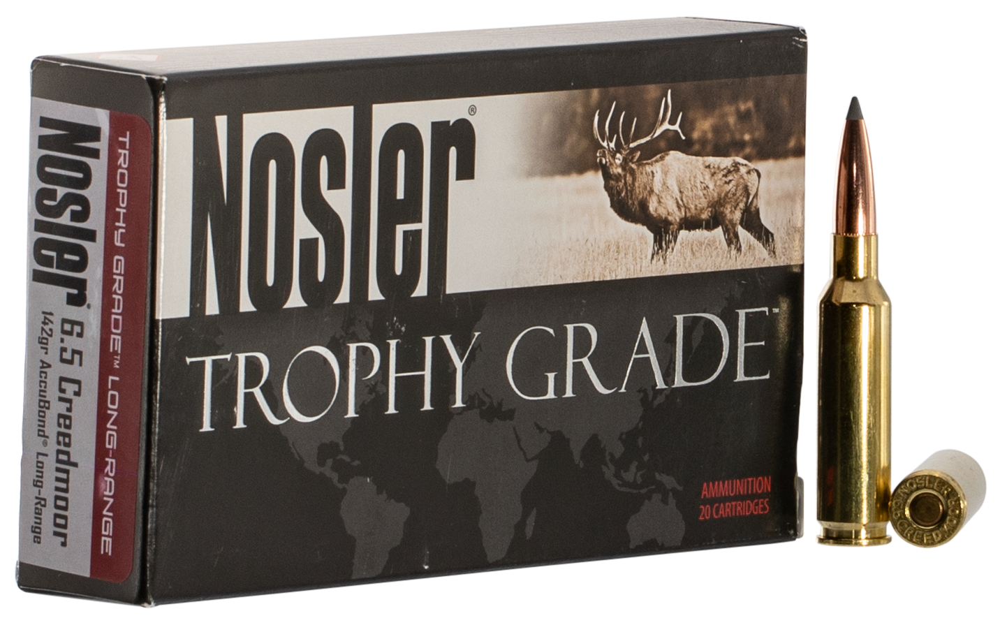 Nosler Trophy Grade, Nos 60105 Trophy 6.5 Crd  142 Acu Lr         20/10