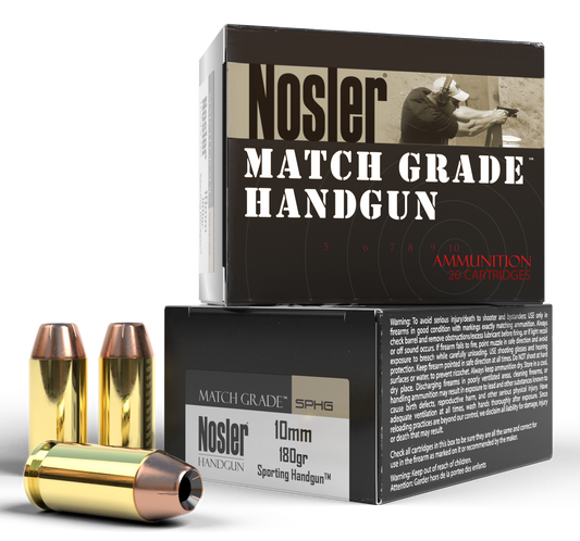 Nosler Match Grade, Nos 51400 Match Hg 10mm   180 Jhp            20-20