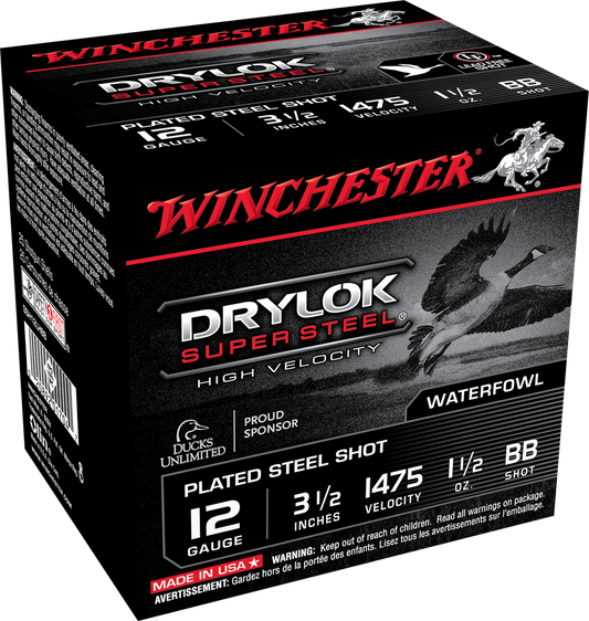 Winchester Ammo Drylock Super Steel, Win Ssh12lhbb  Supreme Hv    Stl 1 1-2 3in   25-10