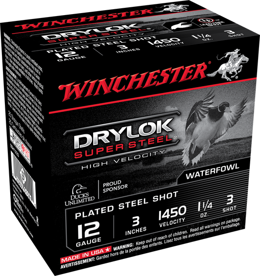 Winchester Ammo Drylock Super Steel, Win Ssh1233    Supreme Hv    Stl 1 1/4 3in   25/10