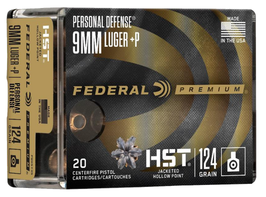 Federal Premium, Fed P9hst3s      9mmlg     124 Hst Jhp       20-10