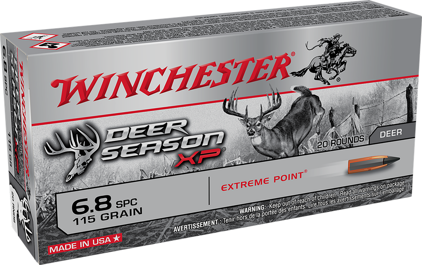 Winchester Ammo Deer Season Xp, Win X68spcds  6.8spc   115 Expt  Deer        20/10