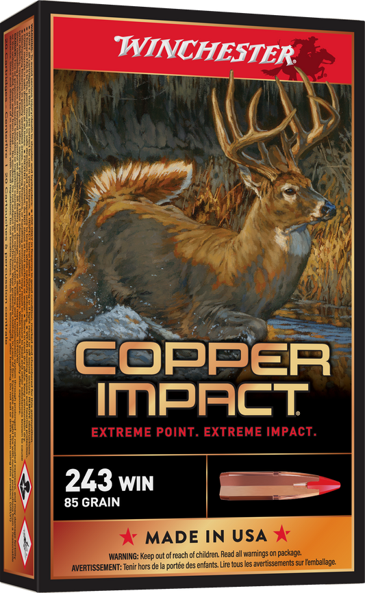 Winchester Ammo Copper Impact, Win X243clf   Copper Impact 85  Lf           20/10