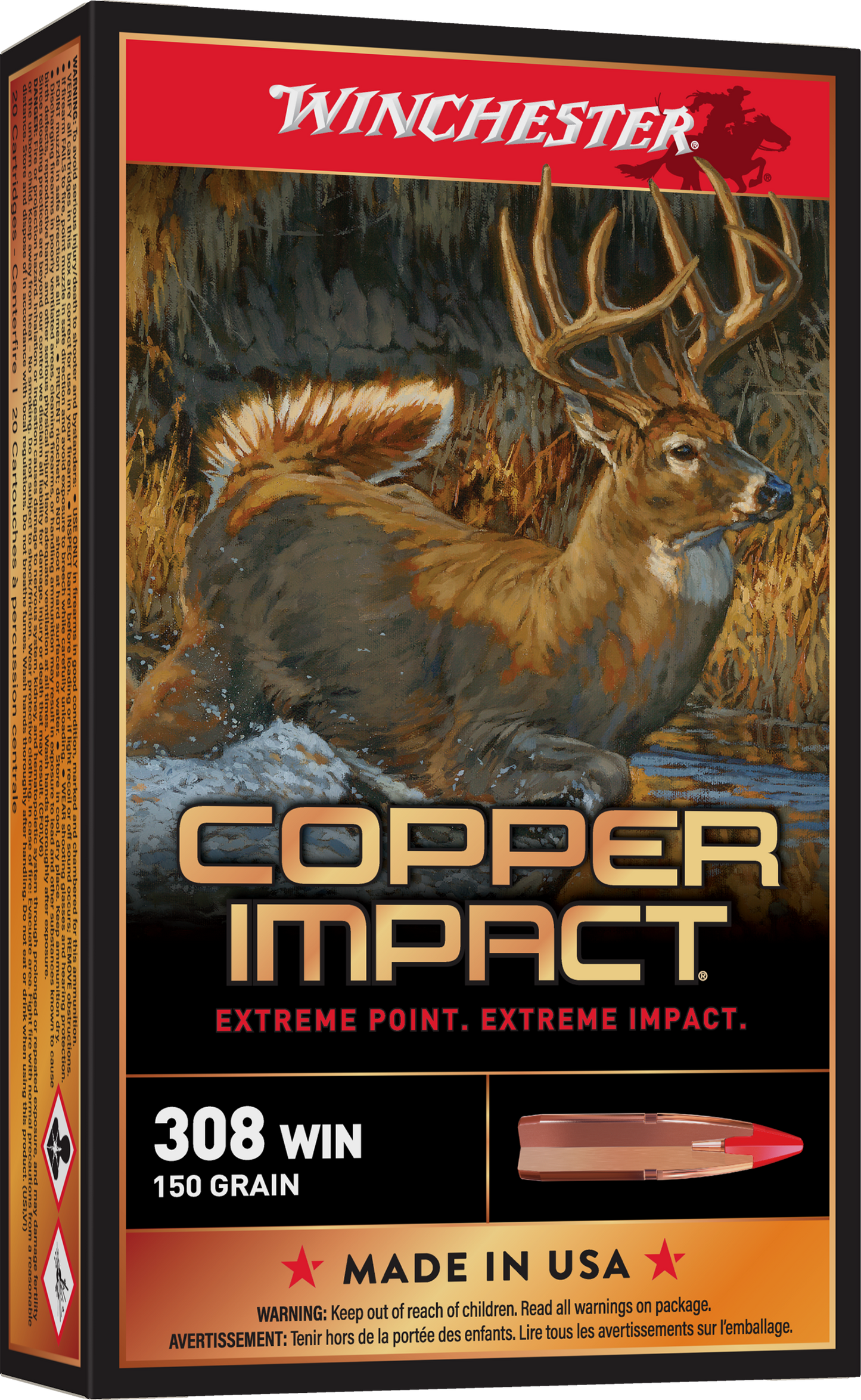 Winchester Ammo Copper Impact, Win X308clf   Copper Impact 150 Lf           20/10