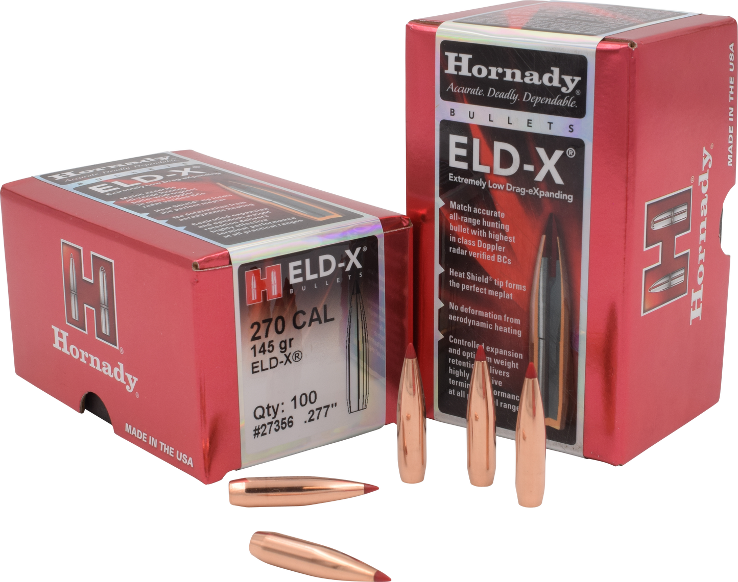 Hornady Eld-x, Horn 27356  Bull .277 145 Eldx              100/15