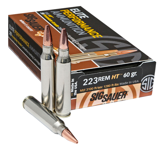 Sig Sauer Elite Copper Hunting, Sig E223h1-20    223       60 Elite Hnt      20/10