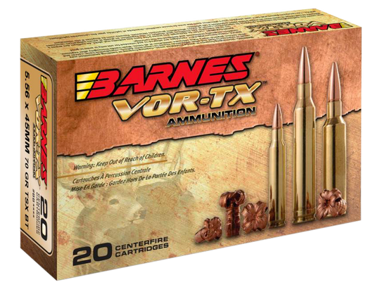 Barnes Bullets Vor-tx, Brns 31191 Bb556x2     5.56x45    70 Tsx Bt  20-10