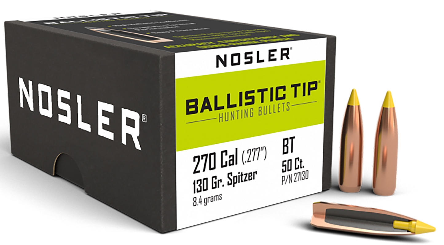 Nosler Ballistic Tip, Nos 27130 Blstc Hnt  270 130 Sptzr  50