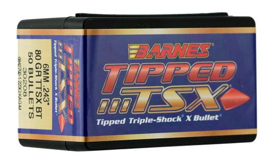 Barnes Bullets Tipped Tsx, Brns 30208 .243  80 Tipped Tsx Bt   50