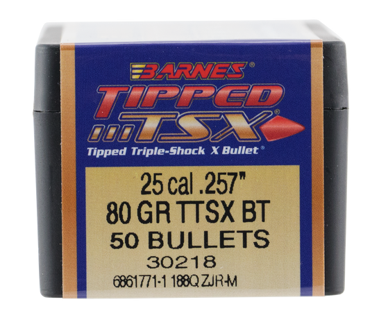 Barnes Bullets Tipped Tsx, Brns 30218 .257  80 Tipped Tsx Bt   50