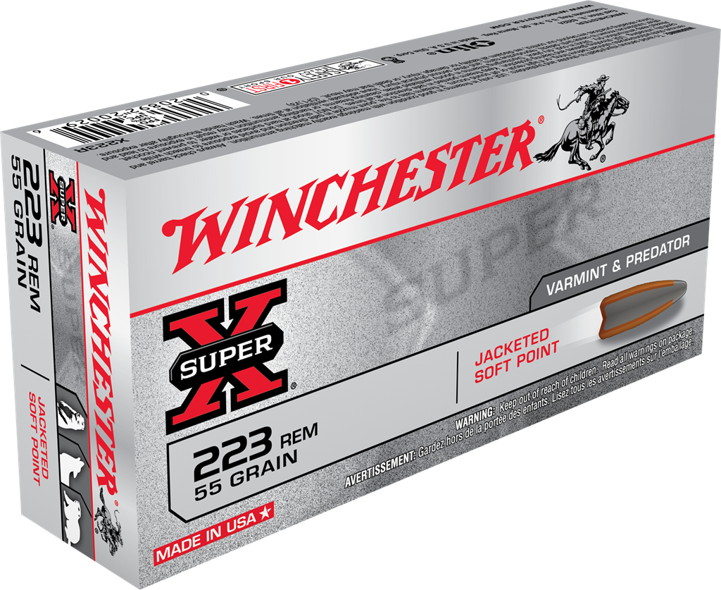 Winchester Ammo Super X, Win X223r         223     55 Psp             20/10