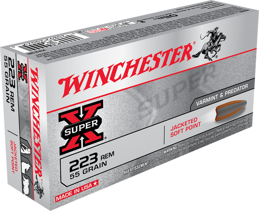 Winchester Ammo Super X, Win X223r         223     55 Psp             20/10