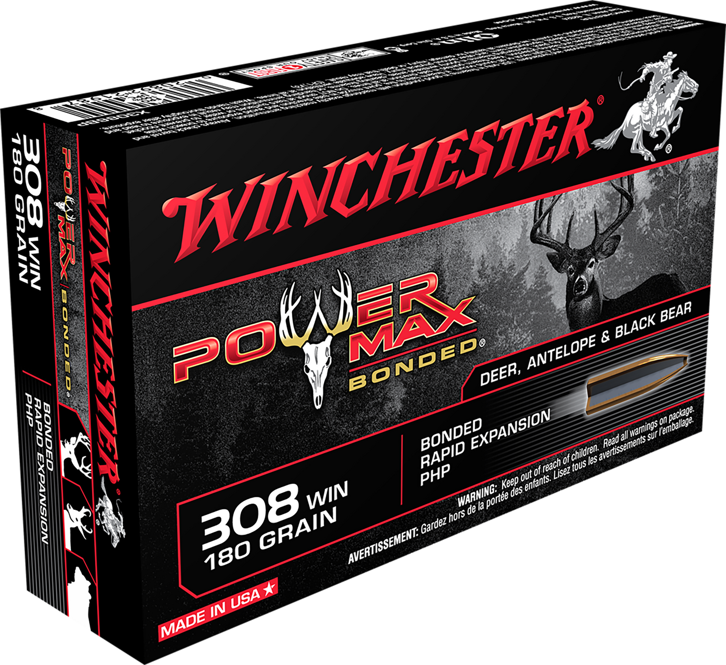 Winchester Ammo Power Max Bonded, Win X3086bp       308    180pmb              20/10