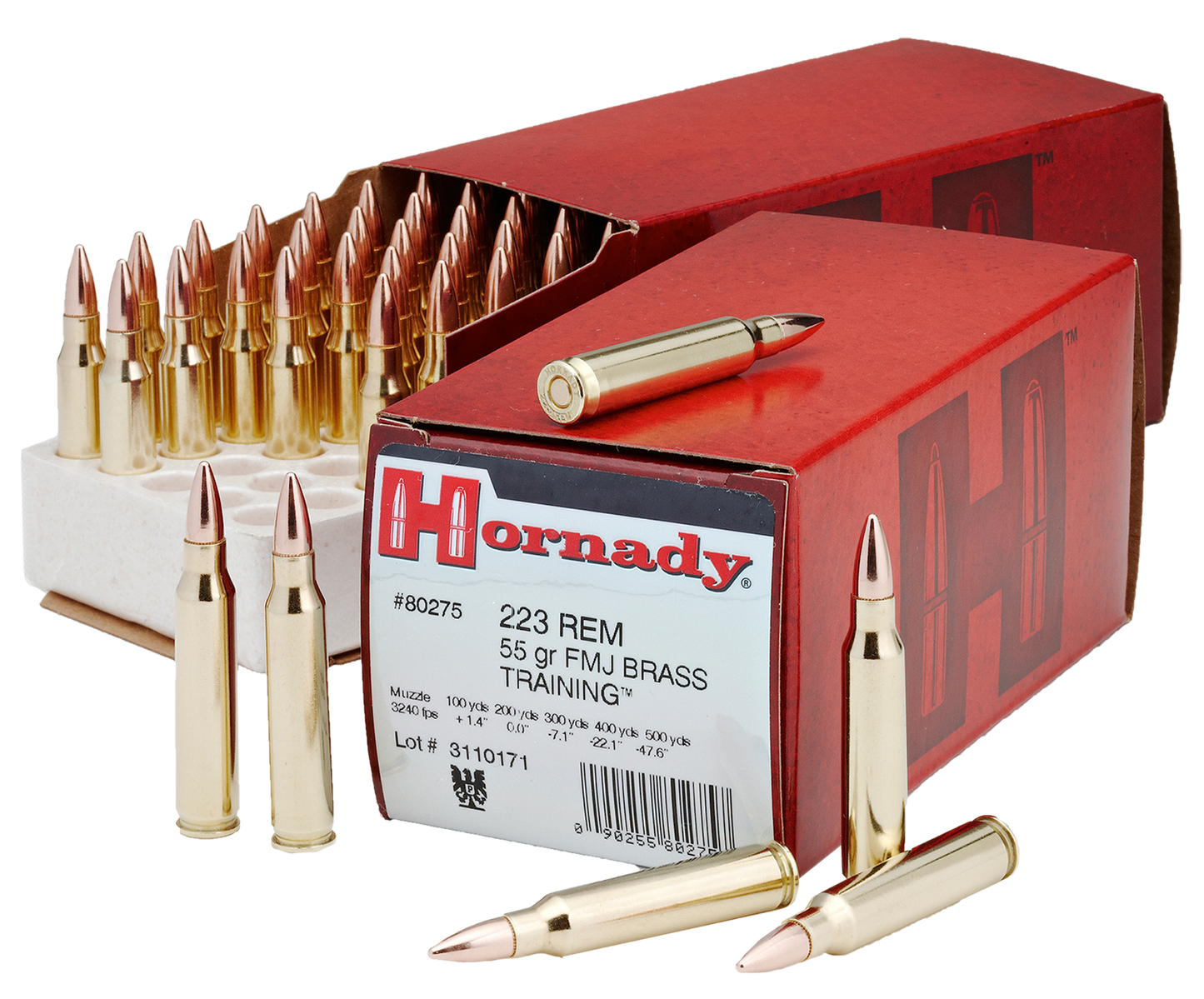 Hornady Custom, Horn 80275   Custom 223 Rem  55 Fmjbt        50/10