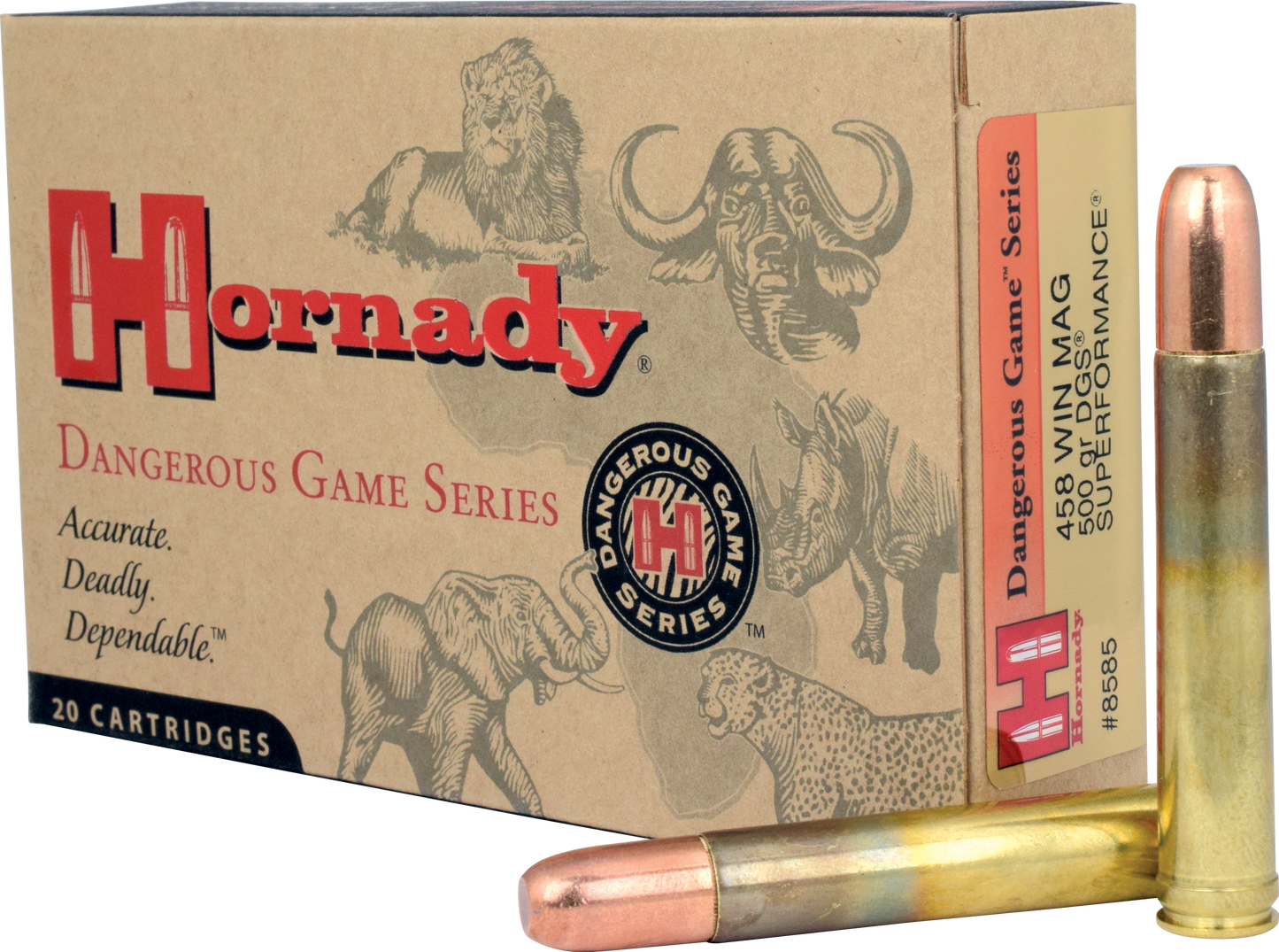 Hornady Dangerous Game, Horn 8585   458win  500 Dgs Hm               20/06