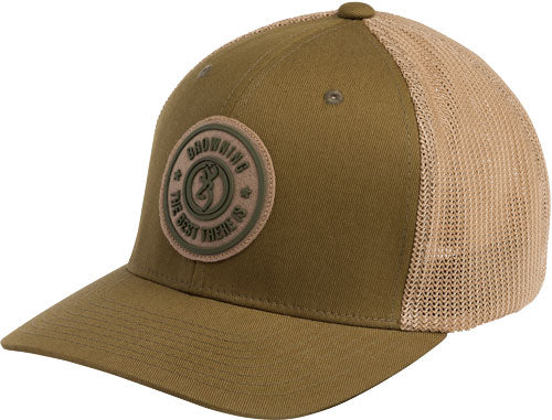 Browning Cap Dusted Logo Loden - W-circle Patch Sm-med Flexfit