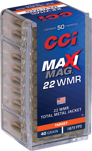 Cci Maxi-mag 22 Wmr 1875fps - 40gr Fmj Solid 50rd 40bx/cs