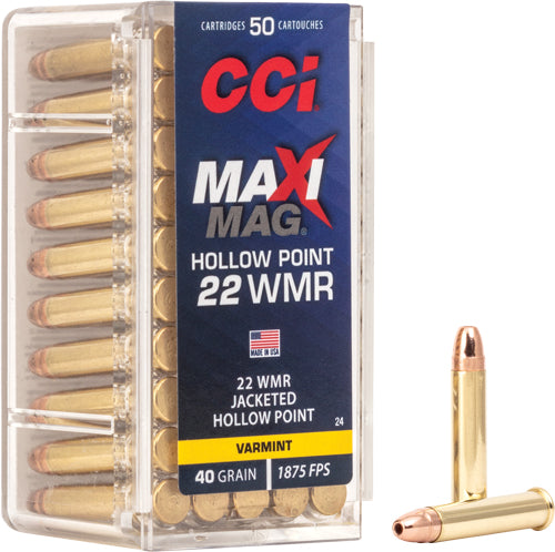 Cci Maxi-mag 22 Wmr 1875fps - 40gr Jhp 50rd 40bx/cs