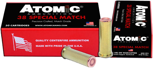 Atomic 38 Special Match 148gr - Hbcw Copper Plate 50rd 10bx/cs