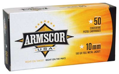 Armscor 10mm 180gr Fmj - 50rd 20bx/cs Made In Usa