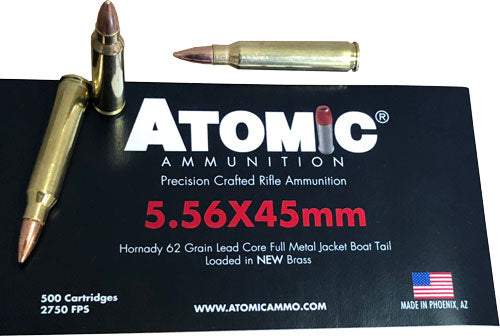 Atomic 5.56x45 62gr Hornady - Fmj 500rd Bulk