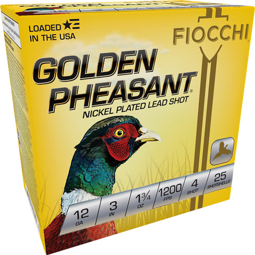 Fiocchi Gldn Pheasant 12ga 3" - 1200fps 1-3/4 #4 25rd 10bx/cs