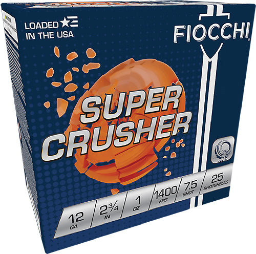 Fiocchi 12ga 2.75" 1oz 1300fps - #7.5 Crusher 250rd Case Lot