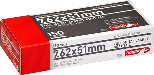 Aguila 7.62x51 150gr Fmj-bt - 20rd 25bx/cs