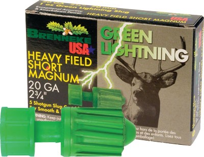 Brenneke Usa 20ga 2.75" Green - Lightning 1oz Slug 5rd 50bx/cs