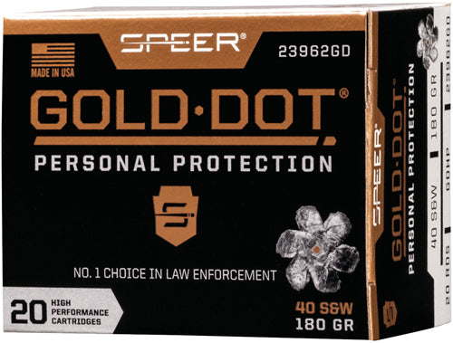 Speer Gold Dot 40 Sw - 180gr Gdhp 20rd 10bx/cs