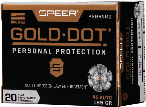 Speer Gold Dot 45 Acp - 185gr Gdhp 20rd 10bx/cs