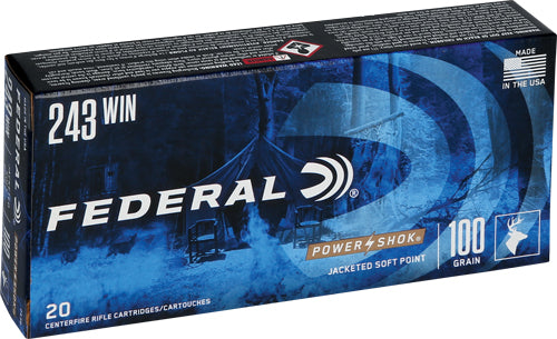 Federal Power-shok 243 Win - 100gr Sp 20rd 10bx/cs