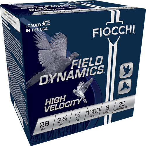 Fiocchi 28ga 2.75" 1300fps - 3/4oz #6 25rd 10bx/cs