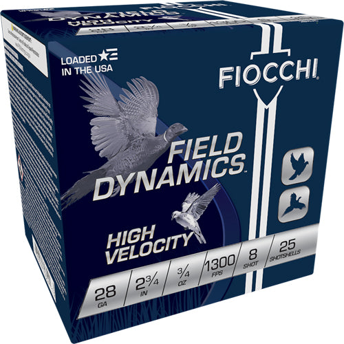 Fiocchi 28ga 2.75" 1300fps - 3/4oz #8 25rd 10bx/cs