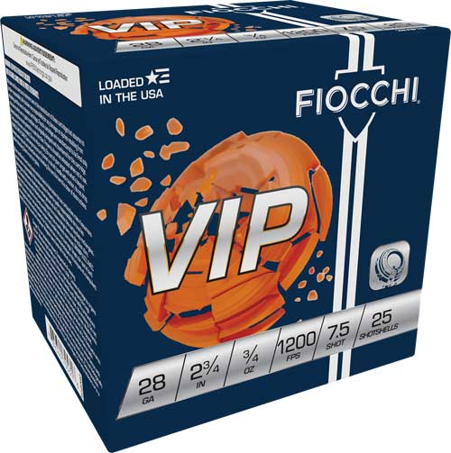 Fiocchi 28ga 2.75" Vip 3/4oz - 1200fps #7.5 250rd Case Lot