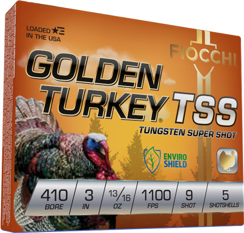 Fiocchi Gldn Turkey Tss 410 3" - 1100fps 13/16oz #9 5rd 10bx/cs