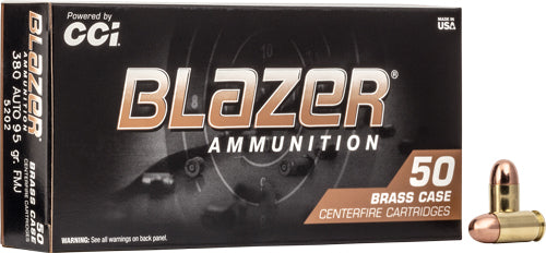 Cci 380acp 95gr Fmj Blazer - Brass 50rd 20bx/cs