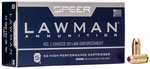 Speer Lawman 40 Sw 180gr Tmj - 50rd 20bx/cs