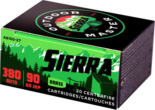 Sierra Outdoor Master 380acp - 90gr Jhp 20rd 10bx/cs