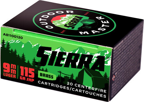 Sierra Outdoor Master 9mm - 115gr Jhp 20rd 10bx/cs