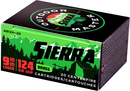 Sierra  Outdoor Master 9mm - 124gr Jhp 20rd 10bx/cs